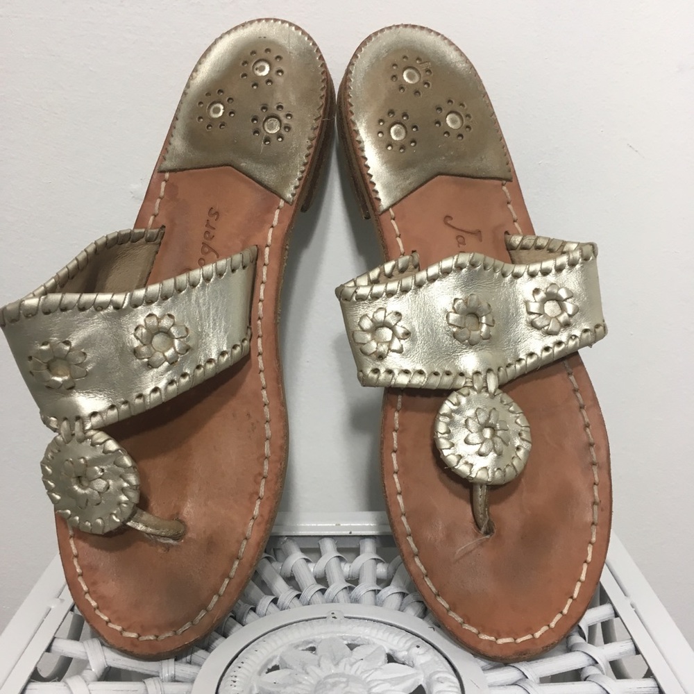 Jack Rogers platinum sandals size 7